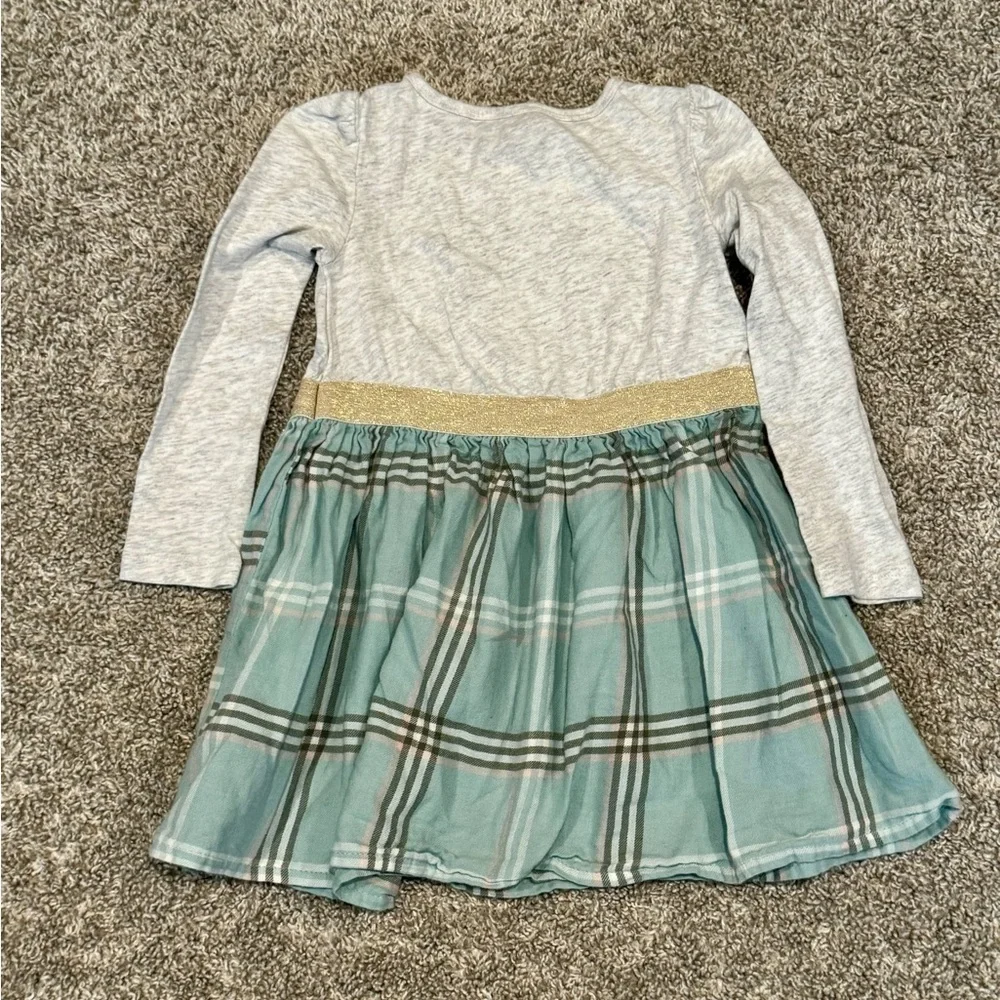 Carter’s Toddler Plaid Skirt Dress Gold Sparkle long sleeve Dress Size 3T